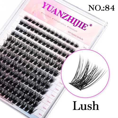 DIY 144 Cluster Lashes YUANZHIJIE free ship Segmented Beam Natural C/D