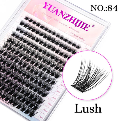 DIY 144 Cluster Lashes YUANZHIJIE free ship Segmented Beam Natural C/D
