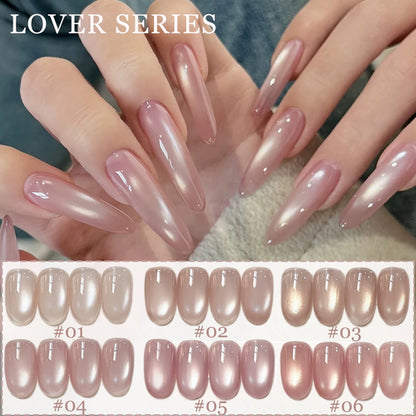 SHAKA 1-16pcs Flash Pure Lust Golden Light Heroine Cat Eye Gel Nail