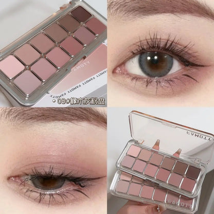 12-Color Low Saturation Matte Eyeshadow Palette Tea Apricot Earth