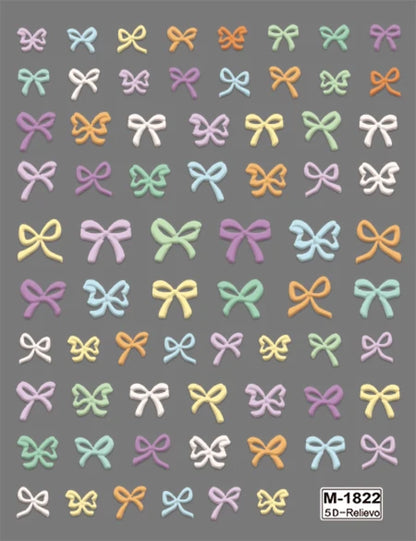 5D Nail Art Stickers Love Hearts Stars French Nail Art Design