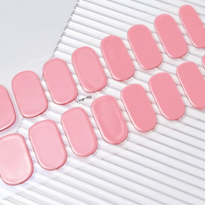 16Tips Semi-Cured Gel Nail Sticker Pure Color UV/LED Lamp Gel Nail