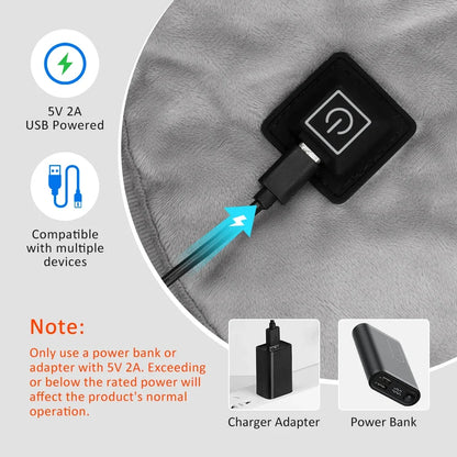 Electric Heating Shoulder Neck Pad USB Heated Back Wrap 3 Heat Level
