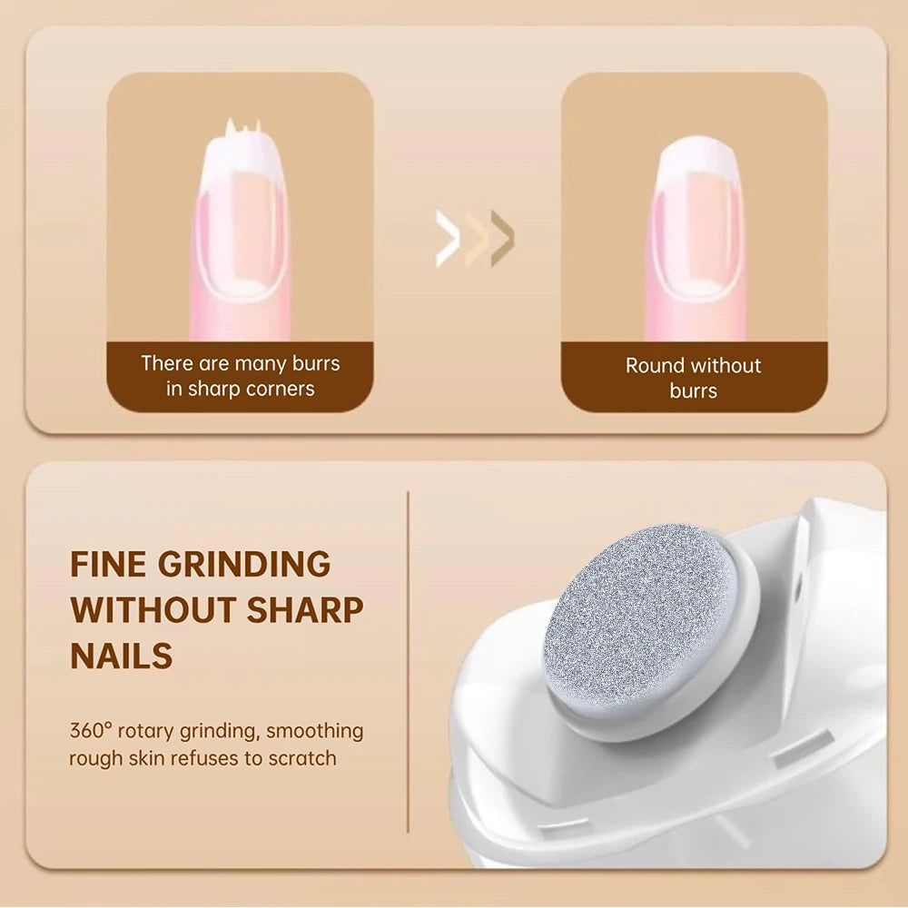 2 IN 1 Electric Nail Clipper Cutter With LED Light Automatic Nail