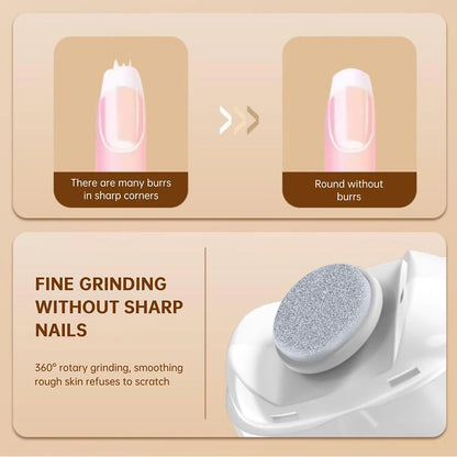 2 IN 1 Electric Nail Clipper Cutter With LED Light Automatic Nail