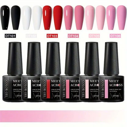 6pcs Gel Nail Polish Set HEMA Free 7ml Semi Permanent Soak Off UV Gel
