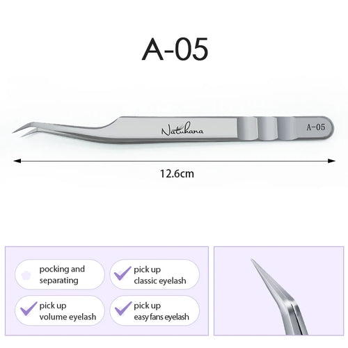 Stainless Steel Eyelash Extensions Tweezers Lash Artists High