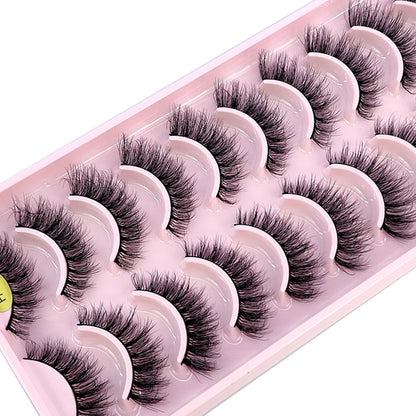 HBZGTLAD New 10 Pairs Natural False Eyelashes Fake Lashes Long Makeup