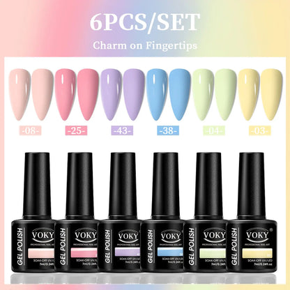 VOKY 6-Piece Set of Nail Gel, Seasonal Fashionable Nail Gel, The