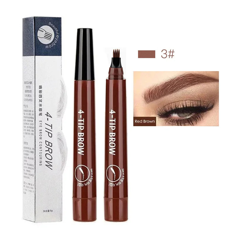 Waterproof 4 Fork Tip Eyebrow Tattoo Pencil