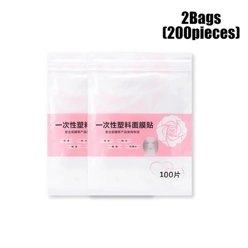 100-500pcs Disposable Plastic Film Full Face Cleaner Mask Neck