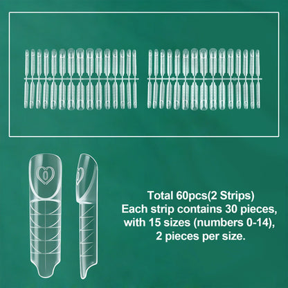 Nailpop Space French Dual Forms 15 Sizes 60/150PCS Transparen Reusable