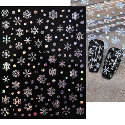 Winter Christmas Atmosphere Nail Stickers Snowman Snowflake Wapiti