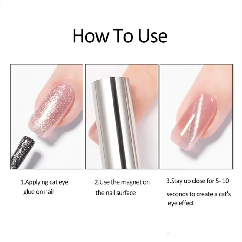 Cylindrical Magnet for Cat Eye UV Gel Varnish with Nails Art