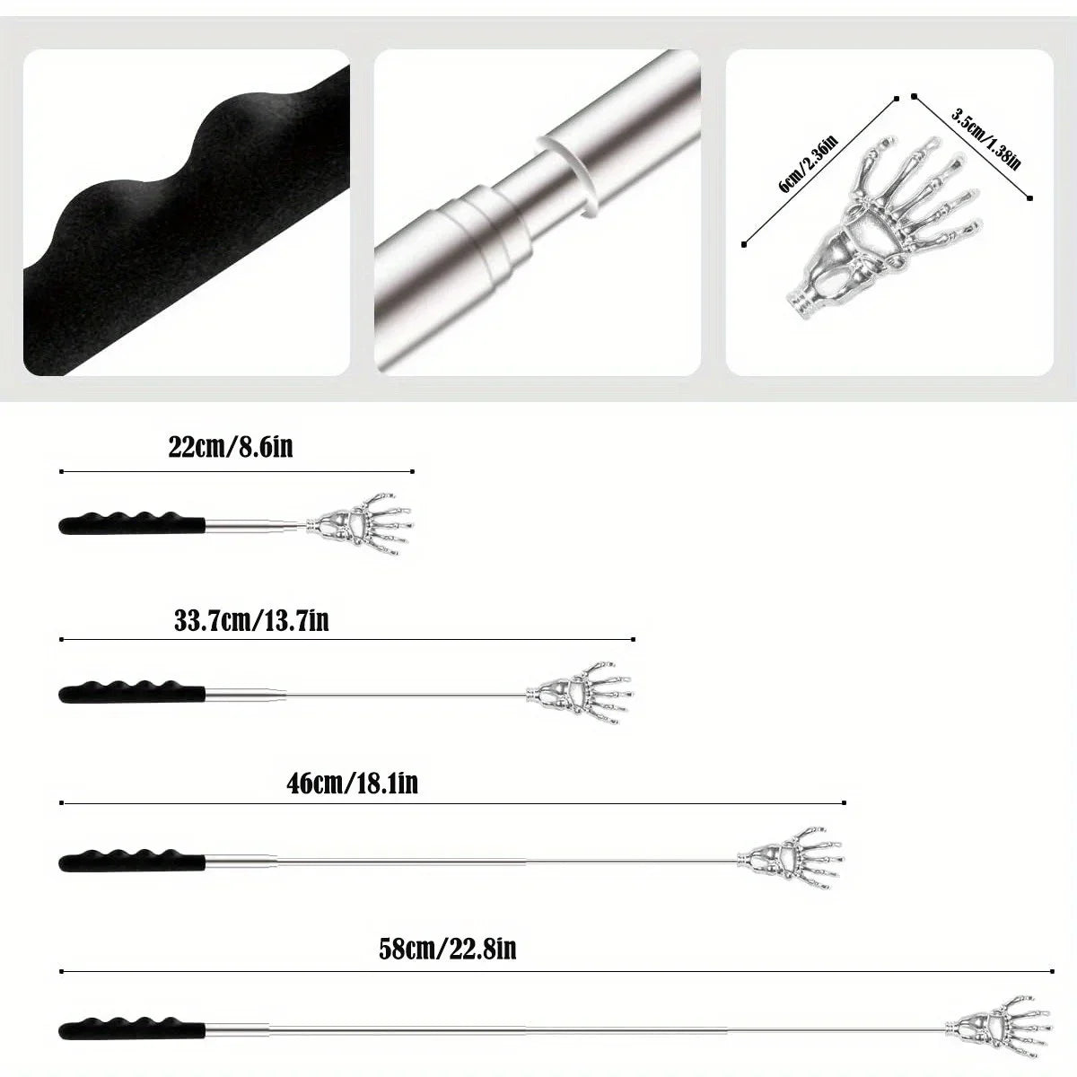 Telescopic Back Scratcher Ergonomic Back Scratchers Extendable Metal