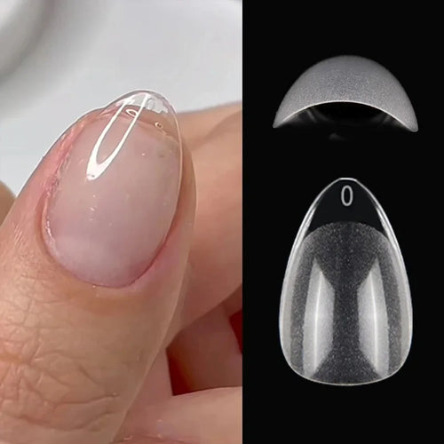 120pcs XXS Extra Short Almond Coffin Nail Tips Half Matte Pre-filed