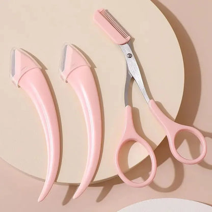 Eyebrow Trimmer Set, Curved Eyebrow Razor, Eyebrow Scissors With Comb,