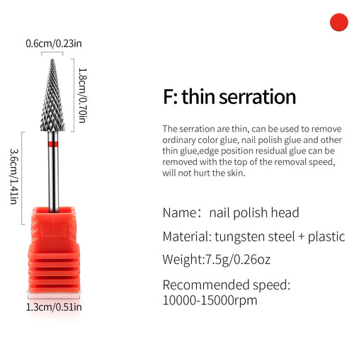 Tip Tungsten Carbid Nail Drill Bits Electric Manicure Drill Accessory