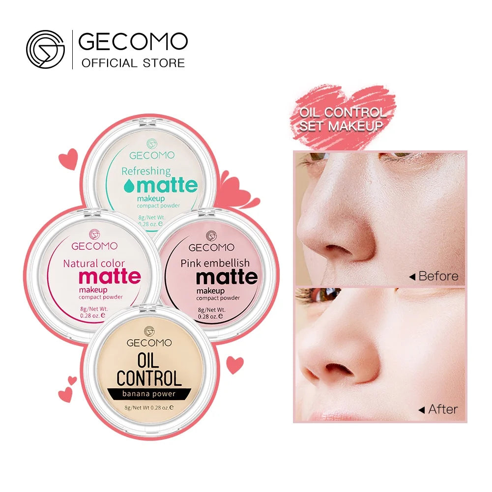 GECOMO Mattifying Compact Powder 12H Long Last Oil Control Silky Matt
