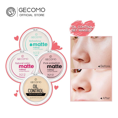 GECOMO Mattifying Compact Powder 12H Long Last Oil Control Silky Matt