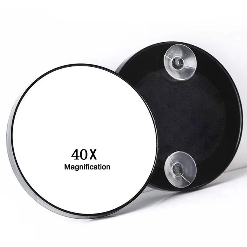 40x Powerful Suction Cup Magnifying Glass - 3.5" Travel Makeup Mirror
