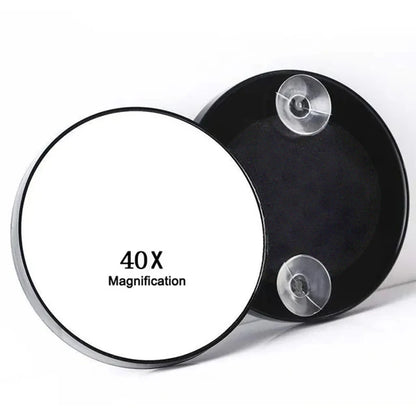 40x Powerful Suction Cup Magnifying Glass - 3.5" Travel Makeup Mirror