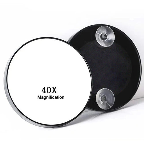 40x Powerful Suction Cup Magnifying Glass - 3.5" Travel Makeup Mirror