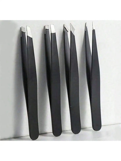 Multi-purpose Eyebrow Tweezers, 4-Pack Stainless Steel Eyebrow