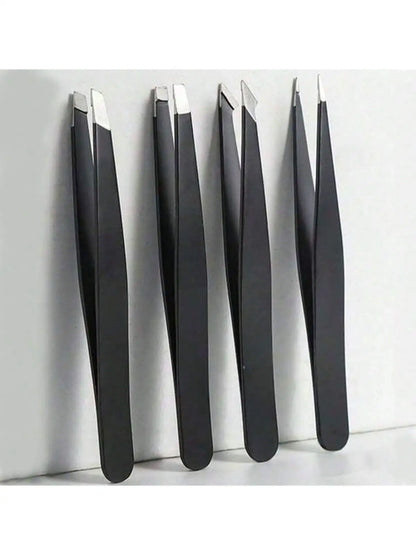 Multi-purpose Eyebrow Tweezers, 4-Pack Stainless Steel Eyebrow