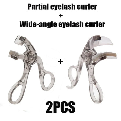 Dual-Type Eyelash Curler with Comb – Wide & Partial Clip Options,