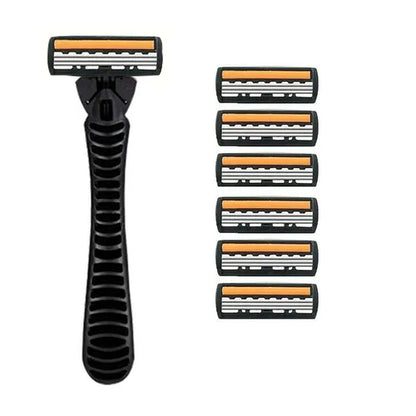 3-layer Stainless Steel Blade Men Razor Washable For Travel For Home