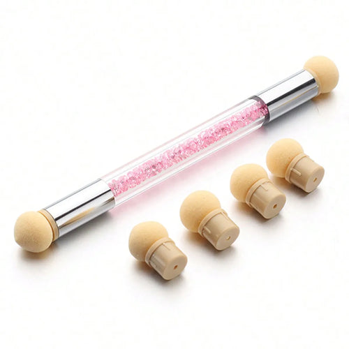 Double-ended Gradient Shading Pen Dotting Brush Head Sponge Rhinestone