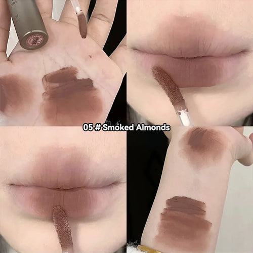 DIXI Mini Silver Tube Matte Lip Glaze — Velvet Finish, Skin-Enhancing,