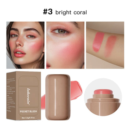3-in-1Blush Stick Lasting Brightens Facial Cheek Stick Moisturizing