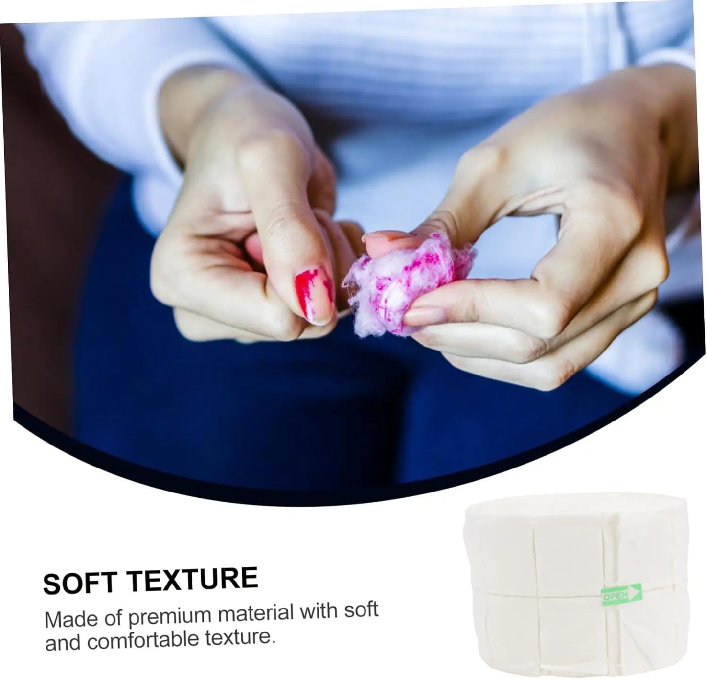 300Pcs/Roll Nail Polish Remover Cotton Pads White Torn Off Lint Free