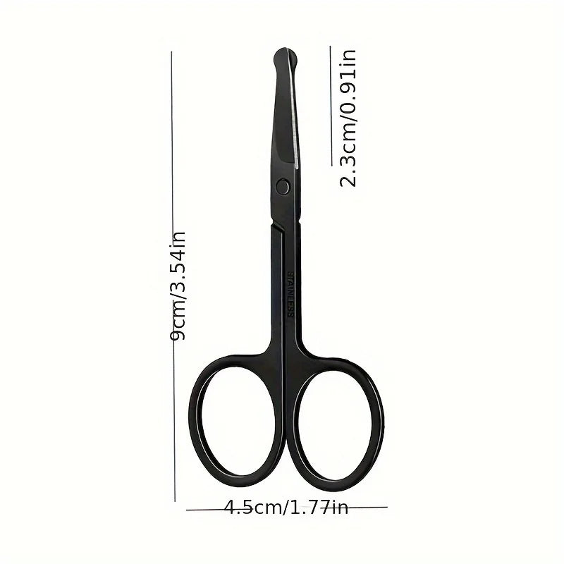 Precision Round Head Trimming Scissors - Nose Hair Grooming Trimming,