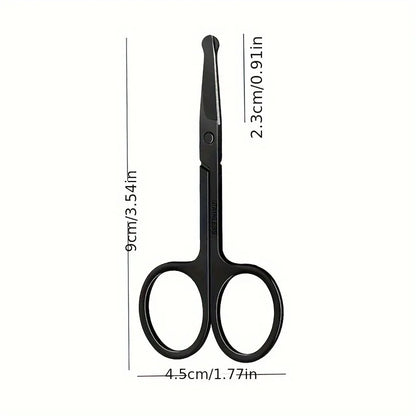 Precision Round Head Trimming Scissors - Nose Hair Grooming Trimming,