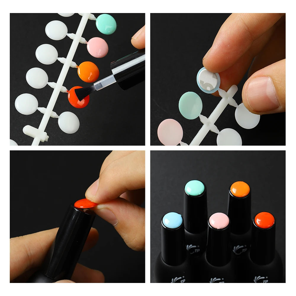 TP 120pcs Nail Polish Display Table With Stickers Polka Dot Color Card