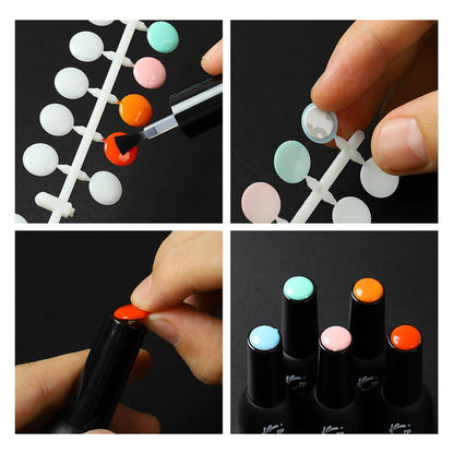 TP 120pcs Nail Polish Display Table With Stickers Polka Dot Color Card