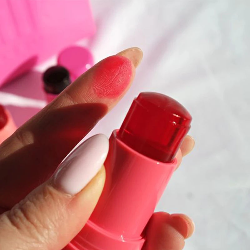 1/2/4PCS Jelly Lipstick Cheek Blush Stick Long Lasting Moisturized