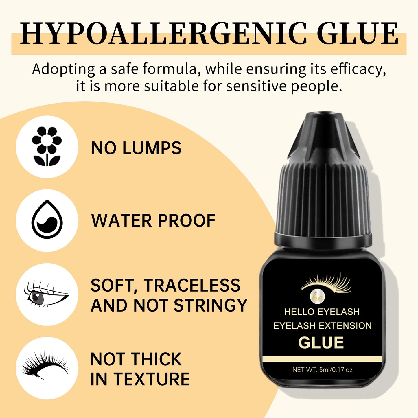 DIY 5ml Fast Drying Strong False Eye Lash Extension Glue Adhesive