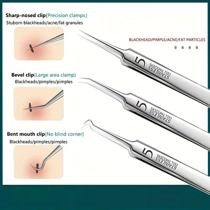 8 PCS Stainless Steel Acne Clip, Cell Clip, Blackhead Clip, Acne