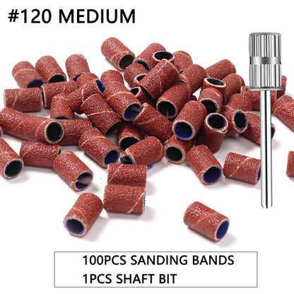 100pcs/50pcs Sanding Cap Bands For Electric Manicure Machine