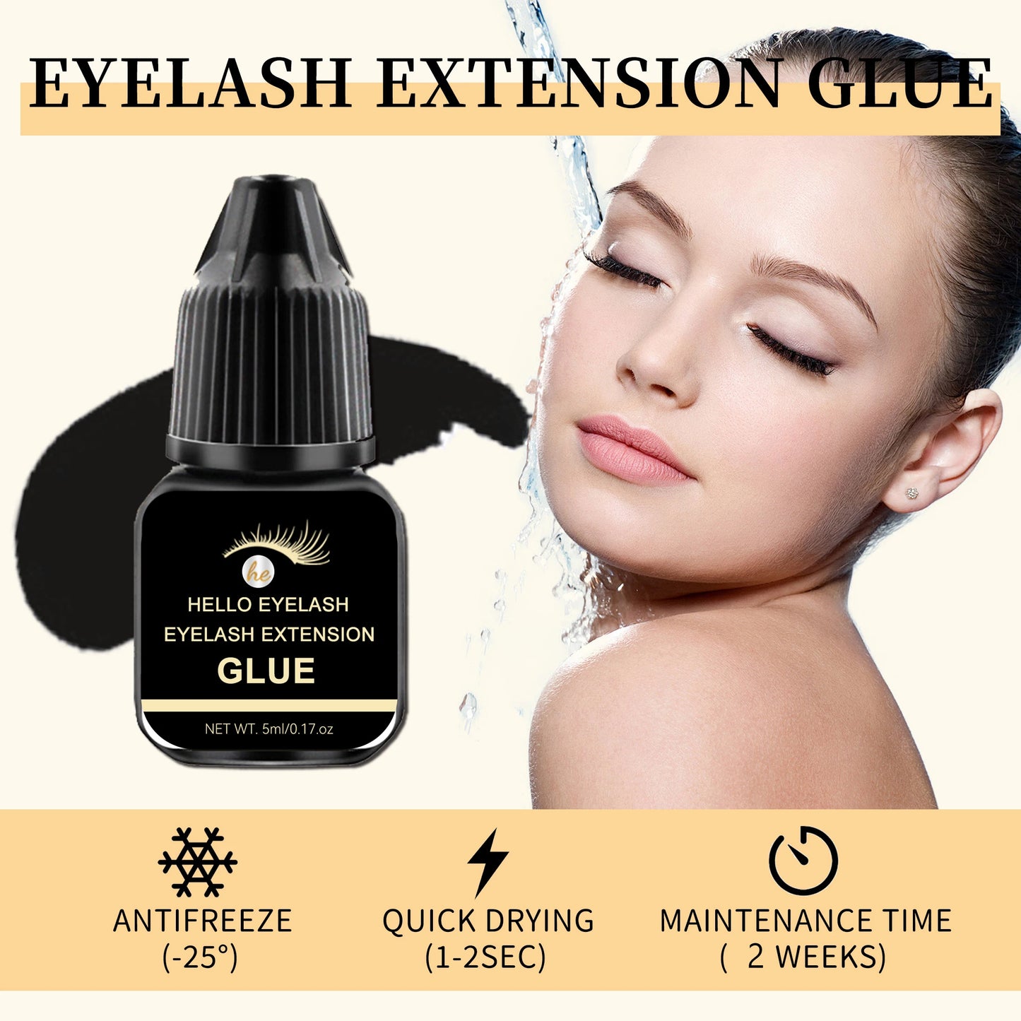 DIY 5ml Fast Drying Strong False Eye Lash Extension Glue Adhesive