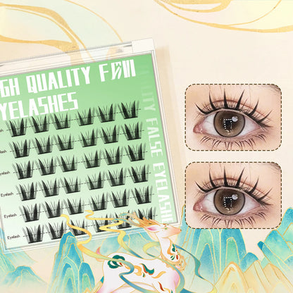 Natural Cosplay False Eyelashes No Glue Need Eyelash Clusters False