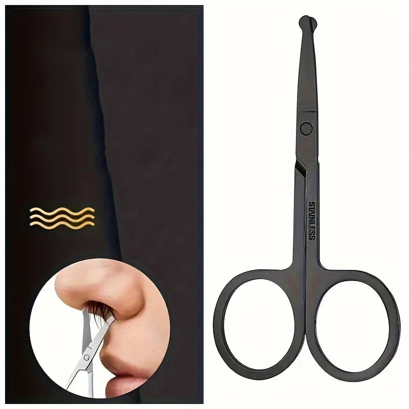 Precision Round Head Trimming Scissors - Nose Hair Grooming Trimming,