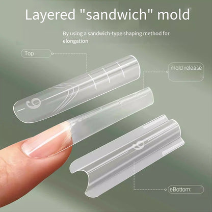 240PCS Sandwich Dual Nail Form Coffin Almond Nail Forms 15Size