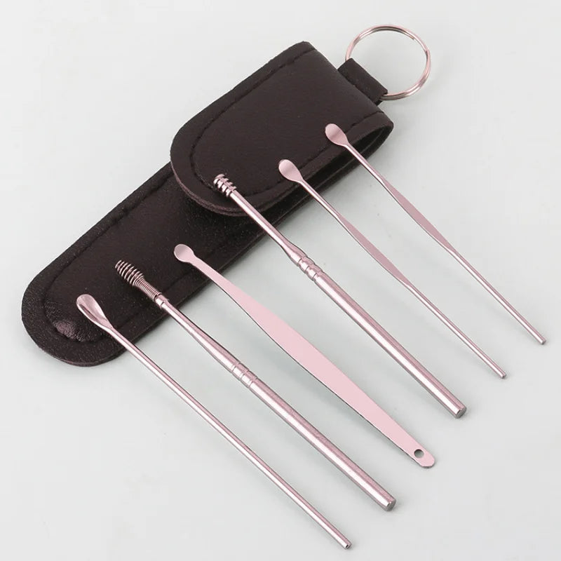 Adult Ear Cleaning Kit 6PCS Stainless Steel Spiral Ear Wax Removal