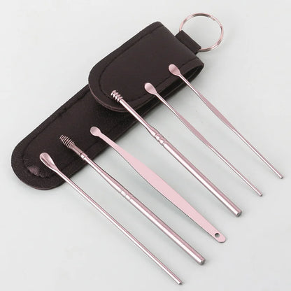 Adult Ear Cleaning Kit 6PCS Stainless Steel Spiral Ear Wax Removal