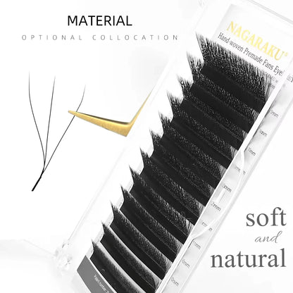 NAGARAKU 3D W Shape L LU Curl Premium Soft Light Natural Lashes Makeup
